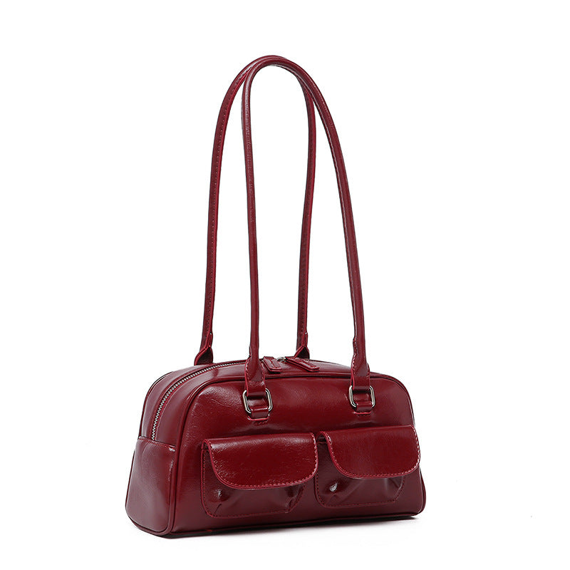 Dark red women's shoulder bag