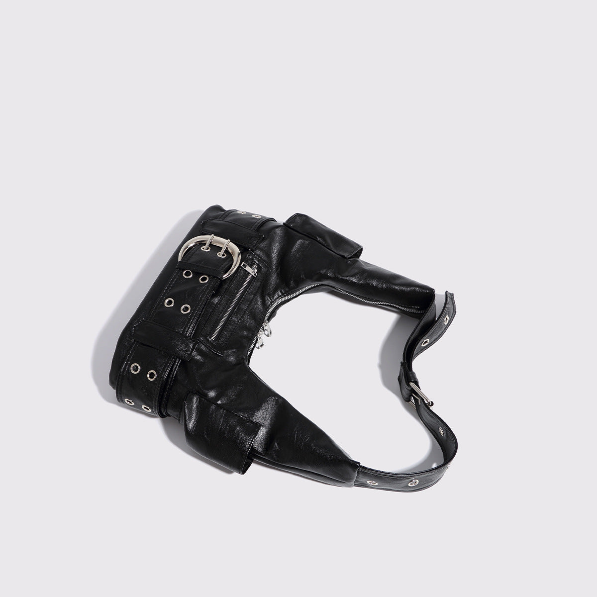 Y2K Black PU leather bag