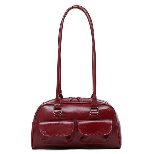 Dark red women's shoulder bag