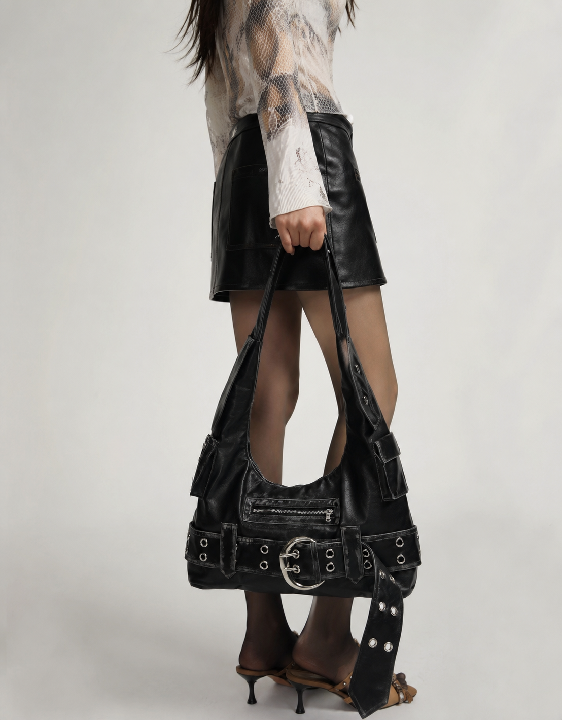 Black bag and boots styling
