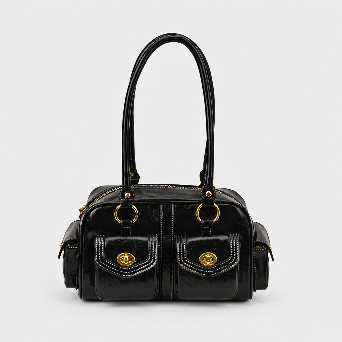 Twin Pocket Shoulder Bag