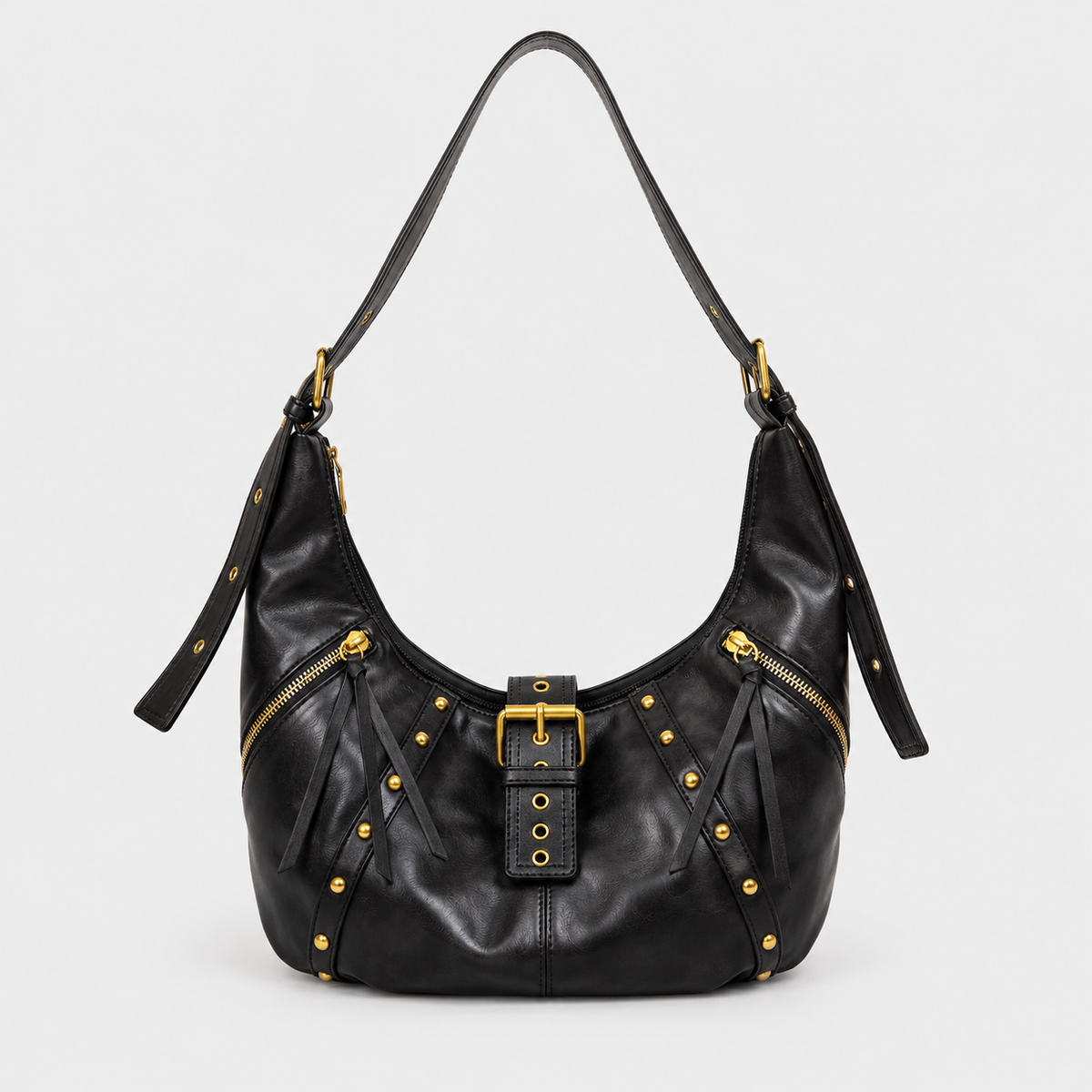 Studded Hobo Shoulder Bag