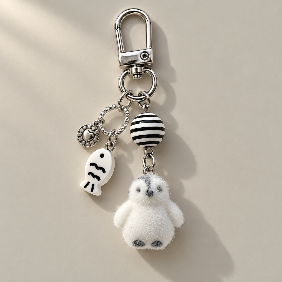 Penguin charm keychain