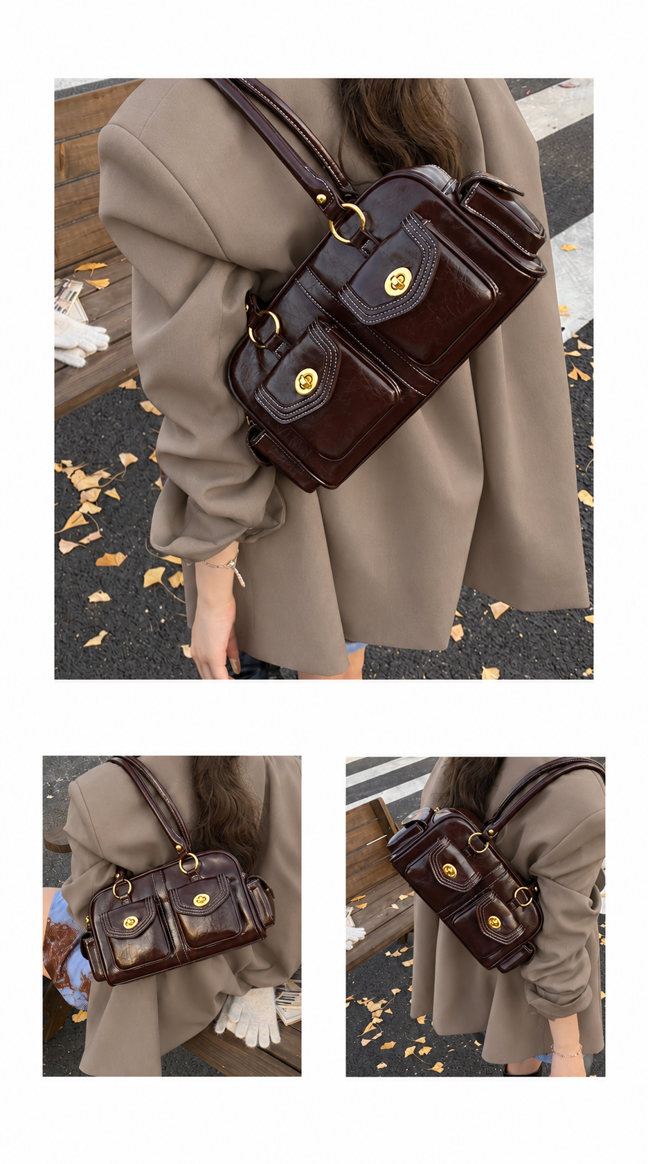 Twin Pocket Shoulder Bag