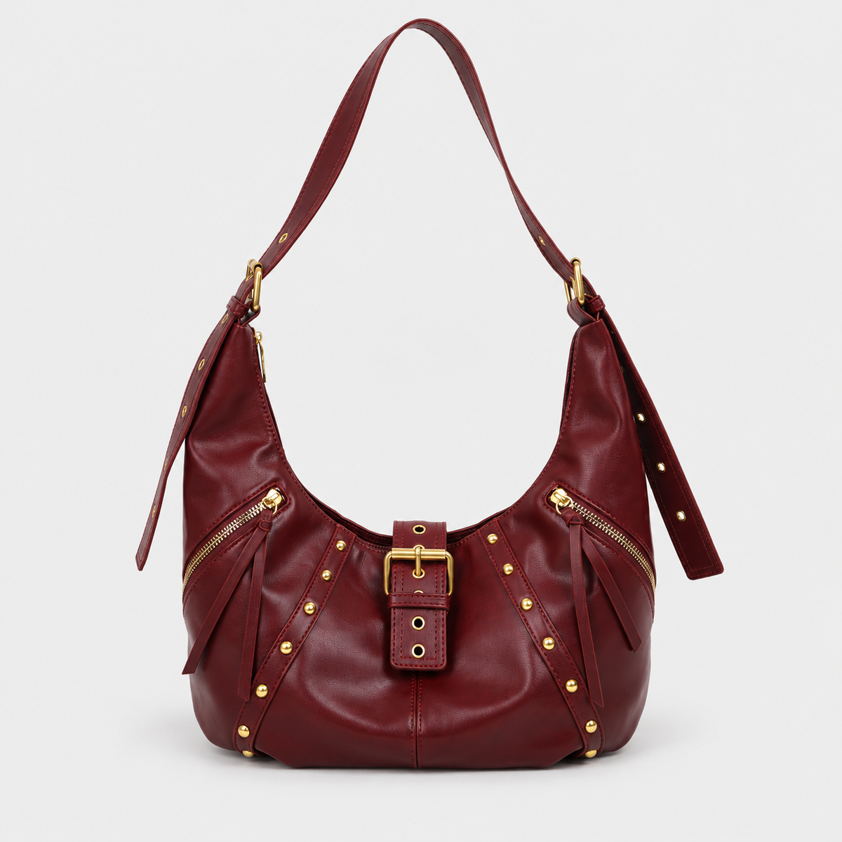 Studded Hobo Shoulder Bag
