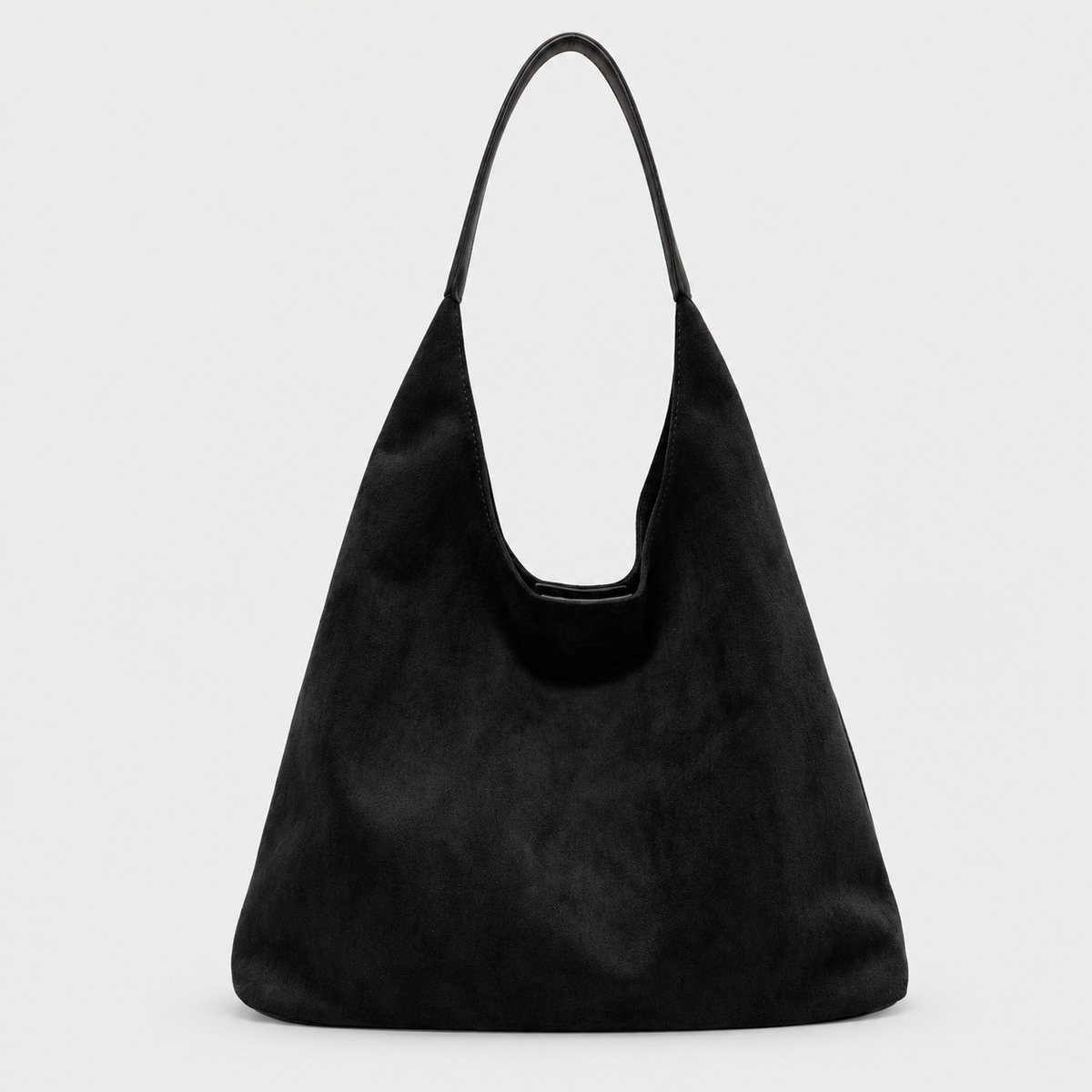 Soft Hobo Shoulder Bag — Black