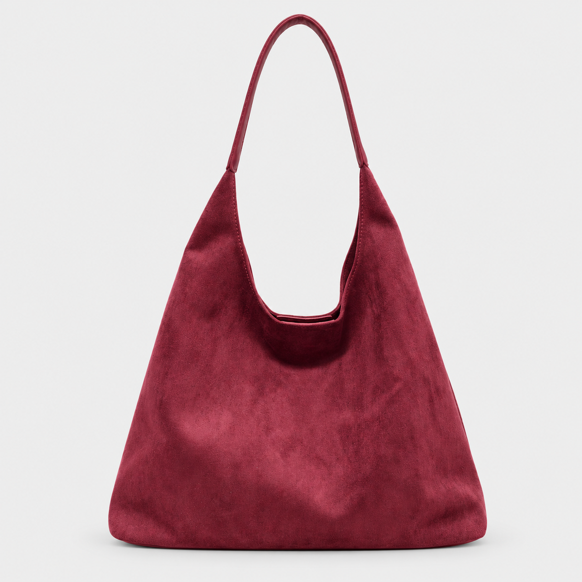 Soft Hobo Shoulder Bag — Burgundy