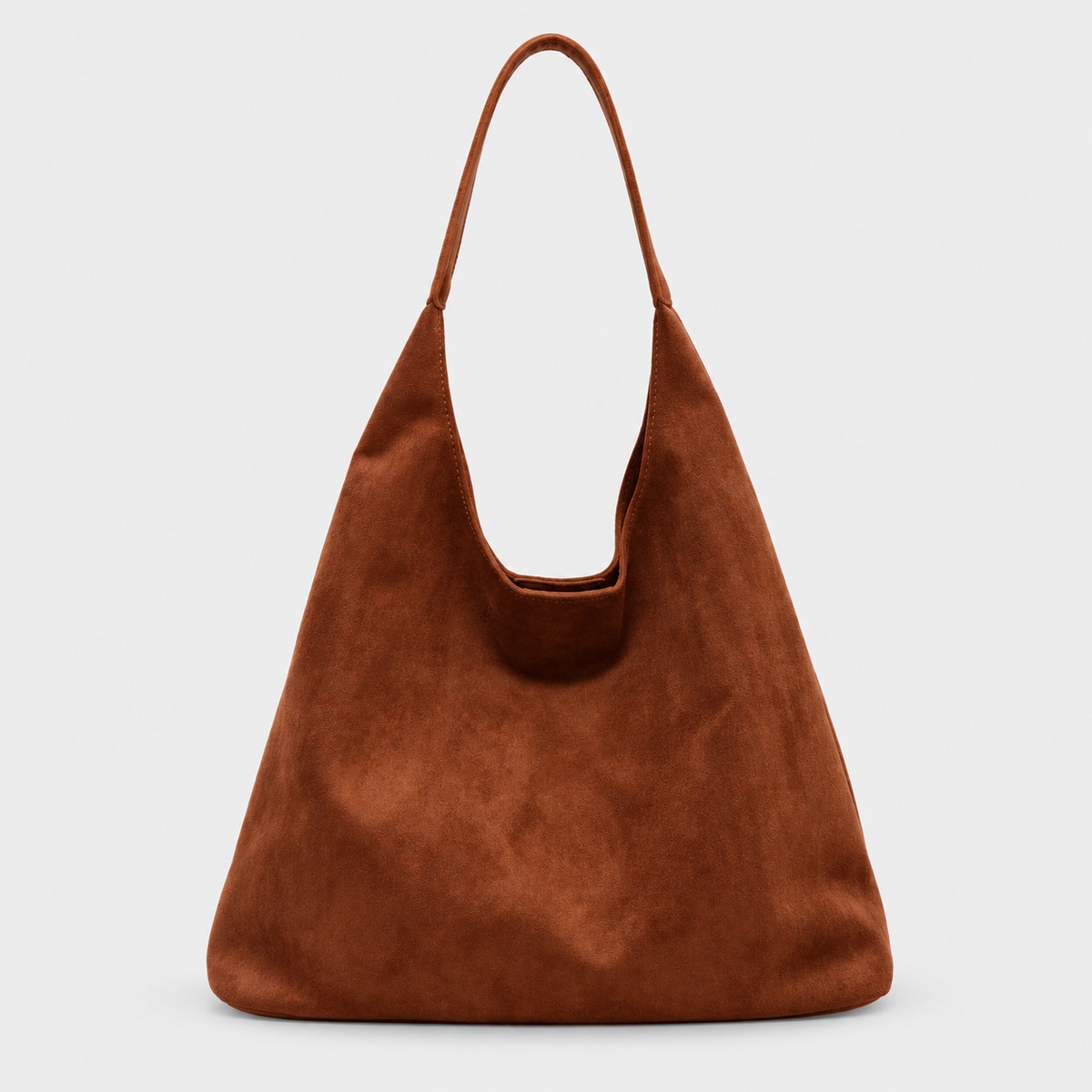 Soft Hobo Shoulder Bag — Brown