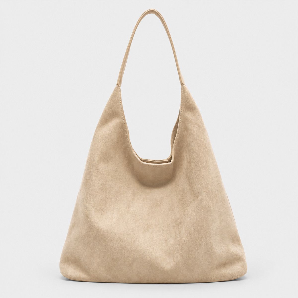 Soft Hobo Shoulder Bag — Cream